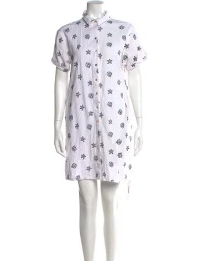 Pre-owned Calypso St Barth Patterned Mini Dress In White