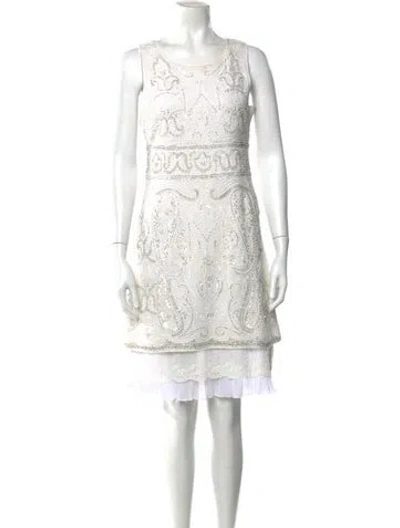 Pre-owned Calypso St Barth Patterned Mini Dress In White