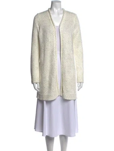Pre-owned Calypso St Barth Patterned Open Front Sweater In Neutrals