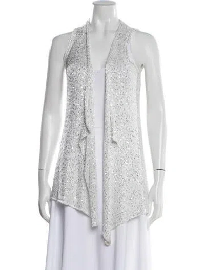 Pre-owned Calypso St Barth Patterned Vest In White