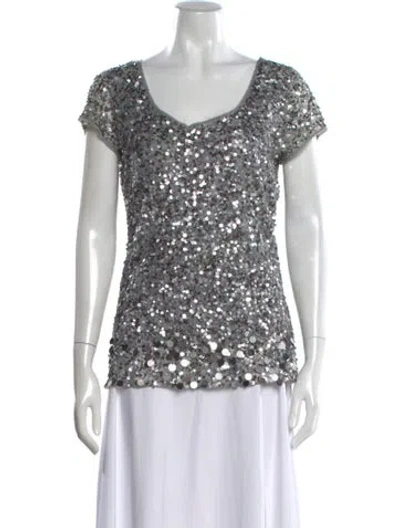 Pre-owned Calypso St Barth Patterned V-neck Top In Multi