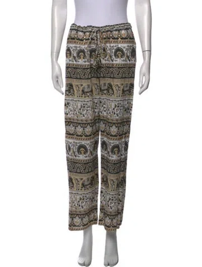 Pre-owned Calypso St Barth Patterned Wide Leg Pants W/ Tags In Neutrals