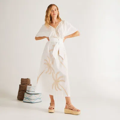 Calypso St Barth Penelope Dress In White Palm