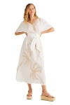 Calypso St Barth Penelope Dress In White Palm