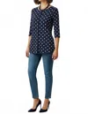 Calypso St Barth Polka Dot Blouse Top In Navy Dot In Blue