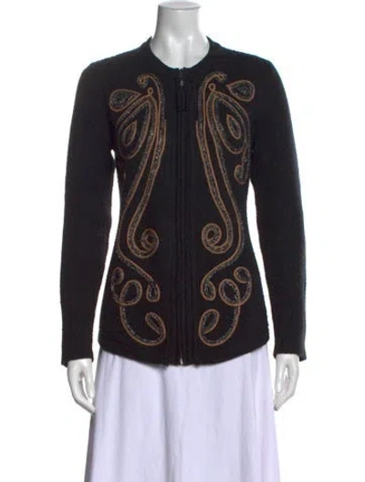 Pre-owned Calypso St Barth Printed Crew Neck Sweater In Black