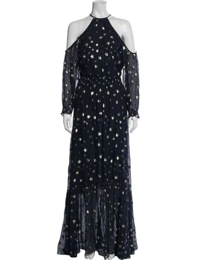 Pre-owned Calypso St Barth Printed Long Dress In Blue