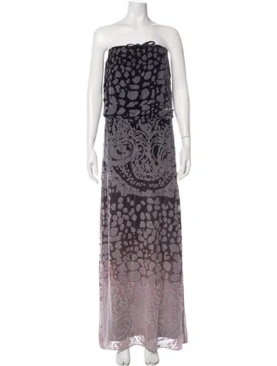 Pre-owned Calypso St Barth Printed Long Dress In Gray