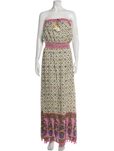Pre-owned Calypso St Barth Printed Long Dress In Pink
