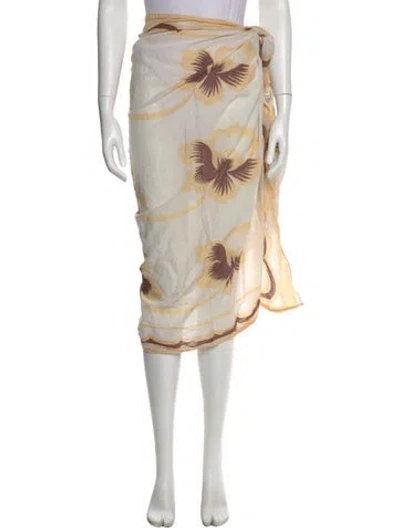 Pre-owned Calypso St Barth Printed Midi Length Skirt In Neutral