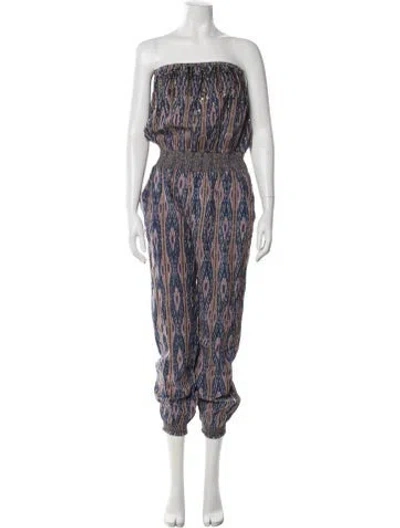 Pre-owned Calypso St Barth Printed Mini Dress In Blue
