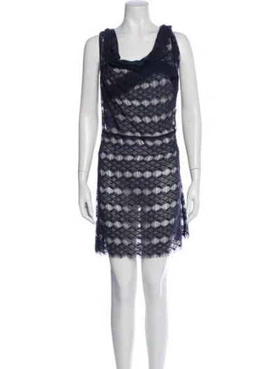 Pre-owned Calypso St Barth Printed Mini Dress In Blue