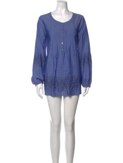 Pre-owned Calypso St Barth Printed Mini Dress In Blue