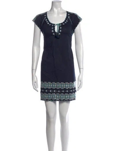 Pre-owned Calypso St Barth Printed Mini Dress In Blue