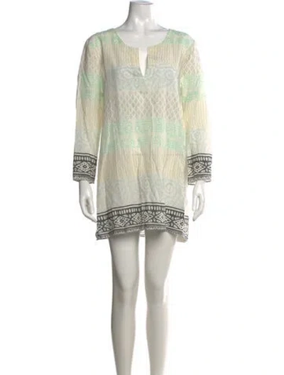 Pre-owned Calypso St Barth Printed Mini Dress In Neutral