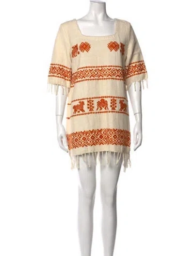 Pre-owned Calypso St Barth Printed Mini Dress In Neutral