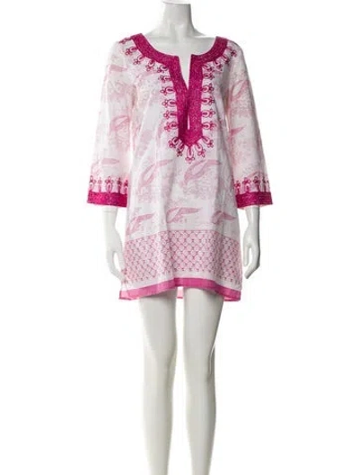 Pre-owned Calypso St Barth Printed Mini Dress In Pink