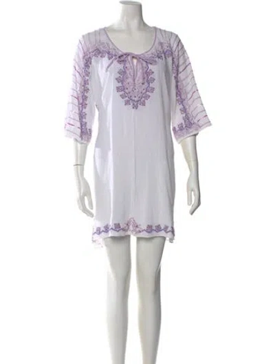 Pre-owned Calypso St Barth Printed Mini Dress In Purple