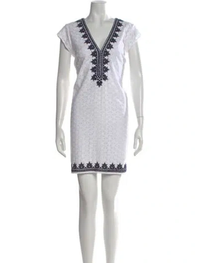 Pre-owned Calypso St Barth Printed Mini Dress In White