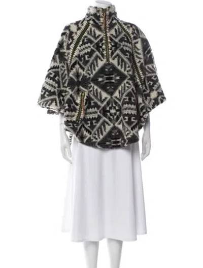 Pre-owned Calypso St Barth Printed Mock Neck Sweater In Grey