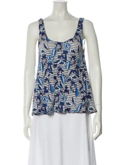 Pre-owned Calypso St Barth Printed Scoop Neck Top In Multi