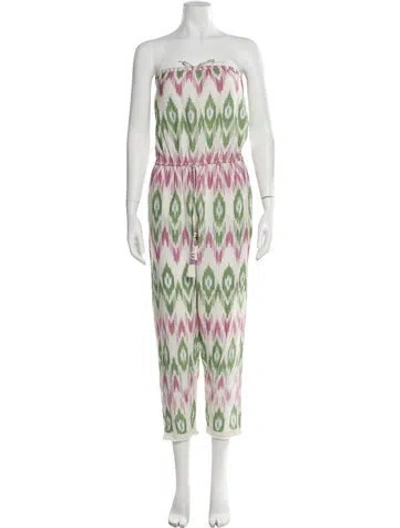Pre-owned Calypso St Barth Printed Strapless Jumpsuit In Multi
