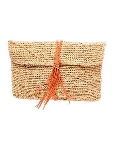 Pre-owned Calypso St Barth Raffia Crossbody Bag In Neutral