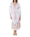 Calypso St Barth Calypso St. Barth Sasha Dress In White/ Peach Flower