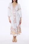 Calypso St Barth Calypso St. Barth Sasha Dress In White/peach Flower