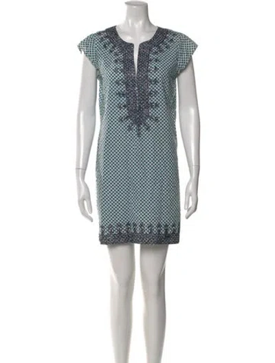 Pre-owned Calypso St Barth Scoop Neck Knee-length Dress In Blue
