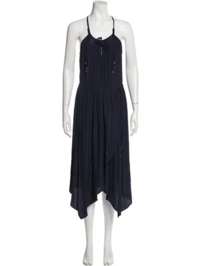 Pre-owned Calypso St Barth Scoop Neck Long Dress In Blue