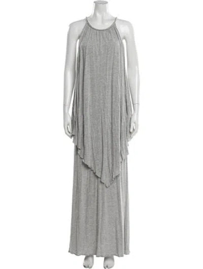 Pre-owned Calypso St Barth Scoop Neck Long Dress In Gray