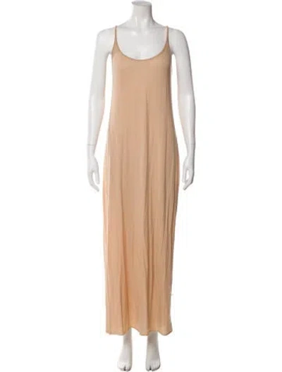 Pre-owned Calypso St Barth Scoop Neck Long Dress In Neutral