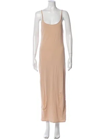 Pre-owned Calypso St Barth Scoop Neck Long Dress In Neutral