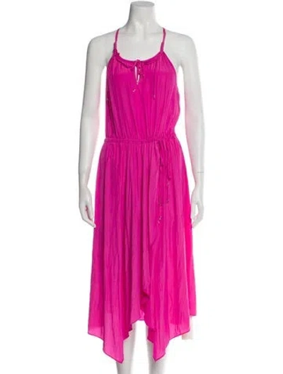 Pre-owned Calypso St Barth Scoop Neck Long Dress In Pink