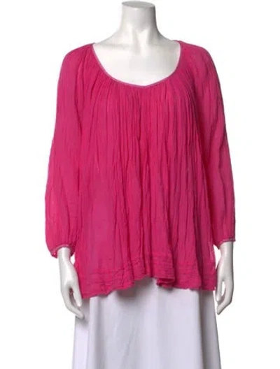Pre-owned Calypso St Barth Scoop Neck Long Dress In Pink