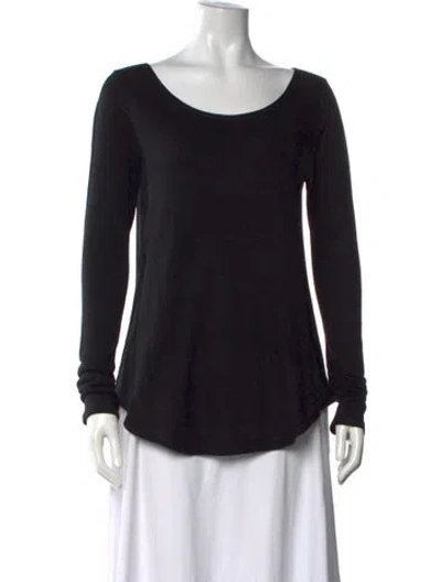 Pre-owned Calypso St Barth Scoop Neck Long Sleeve Top In Black