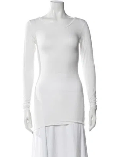 Pre-owned Calypso St Barth Scoop Neck Long Sleeve Top In Neutrals