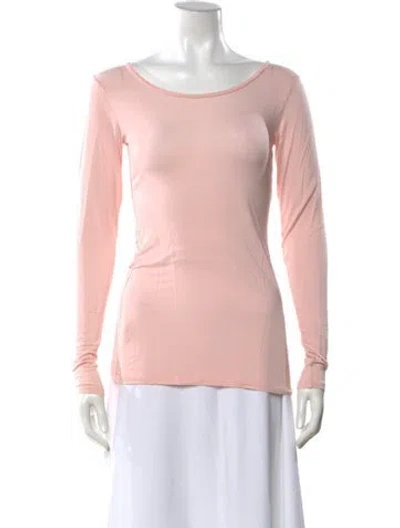 Pre-owned Calypso St Barth Scoop Neck Long Sleeve Top In Pink
