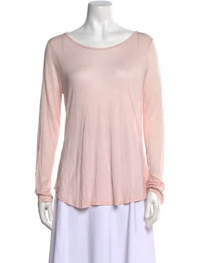 Pre-owned Calypso St Barth Scoop Neck Long Sleeve Top In Pink