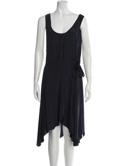 Pre-owned Calypso St Barth Scoop Neck Midi Length Dress In Blue