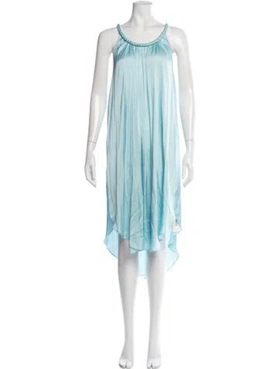 Pre-owned Calypso St Barth Scoop Neck Midi Length Dress In Blue