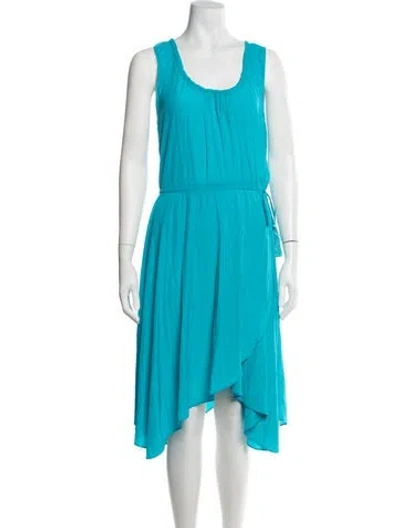 Pre-owned Calypso St Barth Scoop Neck Midi Length Dress In Blue