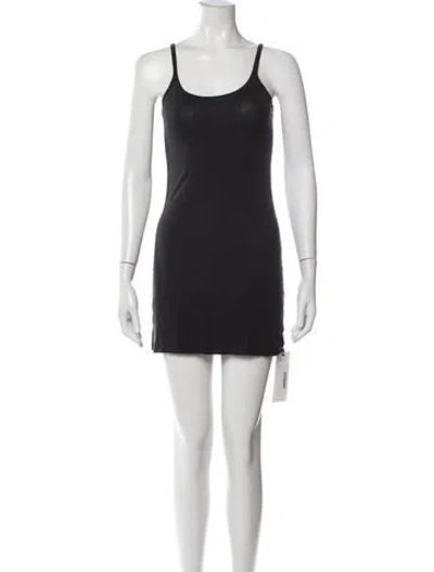 Pre-owned Calypso St Barth Scoop Neck Mini Dress In Black