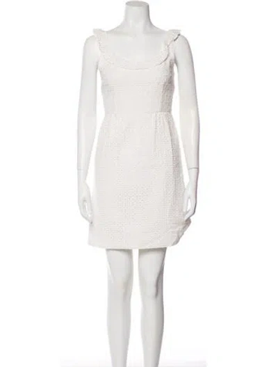 Pre-owned Calypso St Barth Scoop Neck Mini Dress In Neutral