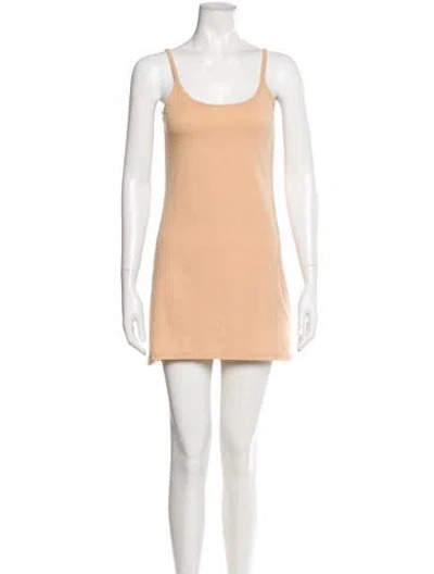 Pre-owned Calypso St Barth Scoop Neck Mini Dress In Neutral