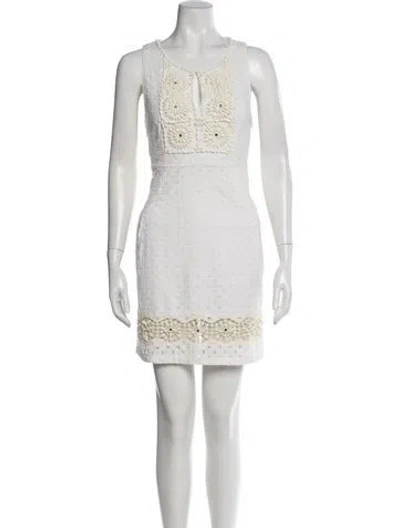 Pre-owned Calypso St Barth Scoop Neck Mini Dress In Neutral