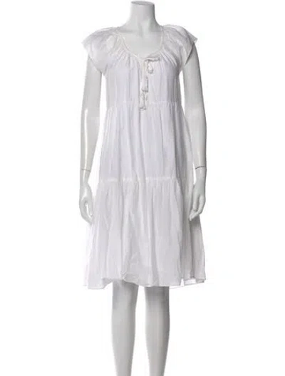 Pre-owned Calypso St Barth Scoop Neck Mini Dress In White