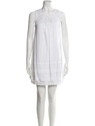 Pre-owned Calypso St Barth Scoop Neck Mini Dress In White