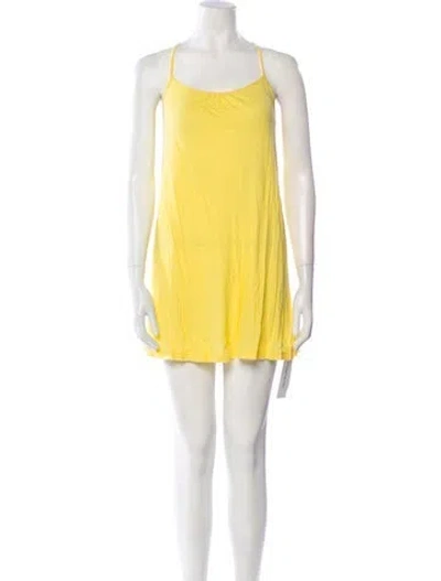 Pre-owned Calypso St Barth Scoop Neck Mini Dress In Yellow